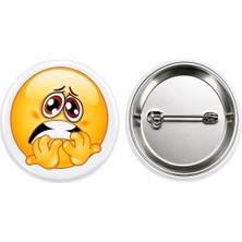 Awesome Face Epic Korkmuş Metal Buton Rozet Broş-Çanta Aksesuar-Yaka Iğnesi (44MM) 1 Adet