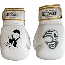Conquer Custom Made Mike Tyson Deri Velcro Boks Eldiveni Beyaz