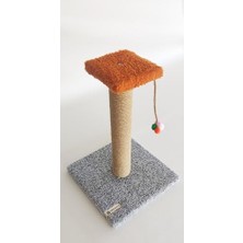 Cekar Store Tek Katlı Stepli Gri Kedi Tırmalama Tahtası
