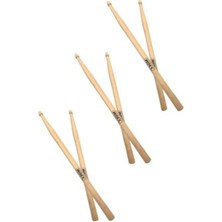 Cekar Store Midex MAPLE-100-7A-3X Ahşap Akça Ağaç Bateri Baget Davul Bageti 7A Drumsticks (3 Çift)