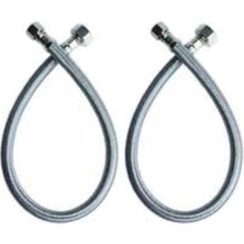 Cekar Store 2 Adet 3/8 Dişi Çelik Klozet Bağlantı Flex Hortumu Spirali 80 cm