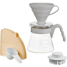 Cekar Store Hario V60 Kahve Demleme Seti, Açık Gri