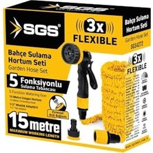 Cekar Store Sgs 7 Fonksiyonlu Bahçe Sulama Hortum Seti, 5-15 Metre, Çok Amaçlı Su Tabancası, Model SGS4272