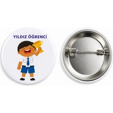 Yıldız Öğrenci Rozeti Çanta Rozeti-Yaka Iğnesi-Şapka Aksesuarı (44MM) 1 Adet