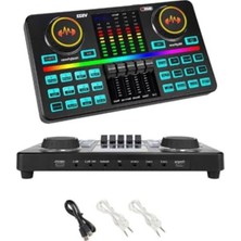 Cekar Store Midex VS22 Üst Seviye Stüdyo Kayıt Canlı Yayın Şarjlı Ses Kartı Efektli Radyo Mikseri (Telefon ve Pc Podcast)