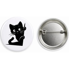 Kedi Rozet Çanta Rozeti-Şapka Aksesuarı (44MM) 1 Adet