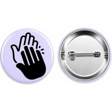 Alkış Metal Buton Rozet ( 44MM) 1 Adet