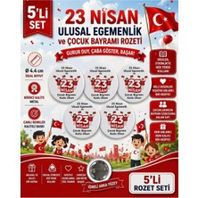 23 Nisan Ulusal Egemenlik ve Çocuk Bayramı Rozet Çanta Rozeti-Yaka Iğnesi (44MM) 5 Adet