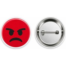 Awesome Face Epic Öfkeli Kızgın Metal Buton Rozet Broş-Çanta Aksesuar-Yaka Iğnesi (44MM) 1 Adet