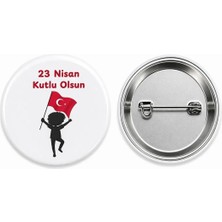 23 Nisan Ulusal Egemenlik ve Çocuk Bayramı Rozet Çanta Rozeti-Yaka Iğnesi (44MM) 1 Adet