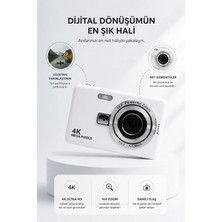 FaroxTech 4K Megapiksel Taşınabilir Kompakt Kamera - 16X Dijital Zoom & Dahili Flaş