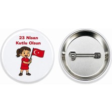 23 Nisan Ulusal Egemenlik ve Çocuk Bayramı Rozet Çanta Rozeti-Yaka Iğnesi (44MM) 1 Adet