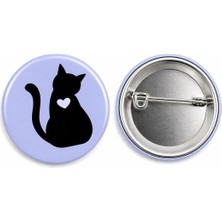 Kedi Rozet Çanta Rozeti-Şapka Aksesuarı (44MM) 1 Adet
