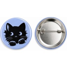 Kedi Rozet Çanta Rozeti-Şapka Aksesuarı (44MM) 1 Adet