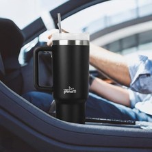 Cekar Store Any Morning Vaha 1200 ml Üç Kademe Çevirmeli Kapaklı Çift Katman Çelik Termos Mug Siyah SI2440217