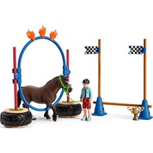 Cekar Store 42482 Pony Yarış Seti Oyuncak Figürü, Çok Renkli