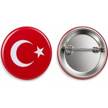 Türk Bayrağı Rozeti Çanta Rozeti-Yaka Iğnesi-Şapka Aksesuarı (44MM) 1 Adet