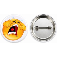 Awesome Face Epic Ağlayan Metal Buton Rozet Broş-Çanta Aksesuar-Yaka Iğnesi (44MM) 1 Adet