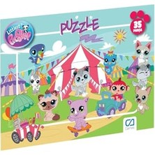 Cekar Store Littlest Pet Shop Lisanslı 35 Parça Çerçeveli 34X24CM Çocuk Puzzle Yapboz Yeni Serisi (Yeşil)