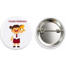 Yıldız Öğrenci Rozeti Çanta Rozeti-Yaka Iğnesi-Şapka Aksesuarı (44MM) 1 Adet
