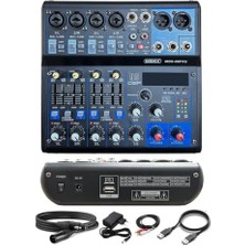 Cekar Store Midex MDX-06FXU Ses Mikseri Stüdyo Kayıt Için 6 Kanal Ses Kartlı 99 Dsp Efektli (+48V-USB-BLUETOOTH)