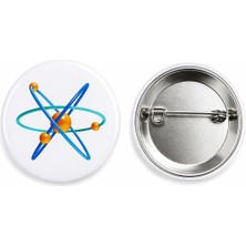 Atom Sembolü Rozet Çanta Rozeti-Şapka Aksesuarı ( 44 Mm) 1 Adet