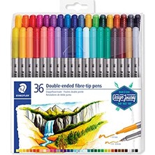 Cekar Store Staedtler 3200 TB36 Çift Uçlu Keçeli Kalem 3.0 0.50.8 mm 36'lı