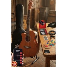 Cekar Store Midex PHX-188ST Ekolayzerli Elektro Akustik Gitar 4/4 Gerçek Ağaç (Stand Gigbag Askı Capo Tuner)