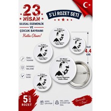 23 Nisan Ulusal Egemenlik ve Çocuk Bayramı Rozet Çanta Rozeti-Yaka Iğnesi (44MM) 5 Adet