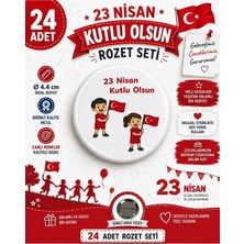 23 Nisan Ulusal Egemenlik ve Çocuk Bayramı Rozet Çanta Rozeti-Yaka Iğnesi (44MM) 24 Adet