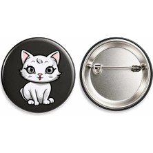 Kedi Rozet Çanta Rozeti-Şapka Aksesuarı (44MM) 1 Adet