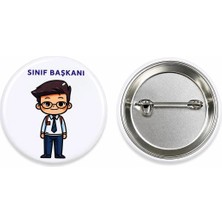 Sınıf Başkanı Öğrenci Rozeti Çanta Rozeti-Yaka Iğnesi-Şapka Aksesuarı (44MM) 1 Adet