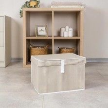 Cekar Store Orret Home Çok Amaçlı Kapaklı Sandık Tipi Hurç Organizer – Büyük Boy Saklama Kutusu – Dolap Içi, Yatak Altı ve Baza Altı Için Sert ve Dayanıklı Depolama Çözümü – Katlanabilir (Krem, 40X30X26 Cm)
