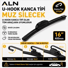ALN Muz Silecek & U-Hook Kanca Tipi Tüm Araçlarla Uyumlu - 16 (400MM)