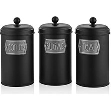 Cekar Store Çay Şeker Kahve Kavanozu 1,60 Lt Siyah