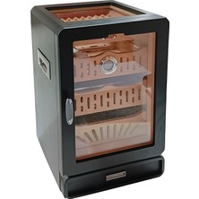 Premium Quality Premiumquality Siyah Aksesuar Çekmeceli Camlı Sedir Humidor Puro Kutusu - TR8823