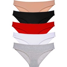 5 Adet Süper Eko Set Likralı Kadın Slip Külot Çok Renkli Mery Woman