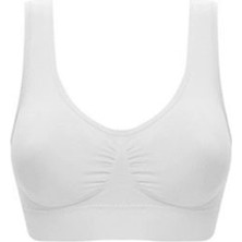 Beyaz Dikişsiz Kadın Pedli Sütyen Korse - 704 Mery Woman
