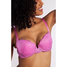 G.colors Balconette Foam Push Up Bra, Koyu Pembe Konforlu ve Şık Sütyen Mery Woman