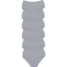 6 Adet Tutku Kadın Yüksek Bel Bato Kalın Lastik Külot Gri Mery Woman