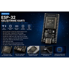 ESP32 WiFi + Bluetooth Geliştirme Kartı (Type-C + CP2102) – Breadboard ve USB Kablo Dahil