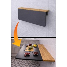 Kydonia Home 60X90 cm Katlanır Açılır Kapanır Duvara Monte Masa Oval Köşeli