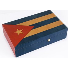 Premium Quality Premiumquality Cuban Flag Sedir Humidor Puro Kutusu - TR8404