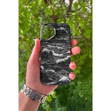 Glazef iPhone 17 Deniz Dalgası Desenli Soft Dokulu Karbon Fiber Magsafe Kılıf