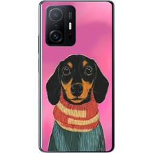 Le Balvo Xiaomi Mi 11 T-11 T Pro Uyumlu Sevimli Siyah Köpek Baskılı Silikon Kılıf