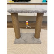 Miyavera Ahşap Kedi Tırmalama Direği- Kedi Oyun Alanı-Peluş Kumaş Kedi Yatağı