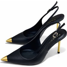 Patron Shoes Hakiki Deri Çelik Burunlu Çelik Ökçeli 9 cm Topuklu Kadın Stiletto Ayakkabı