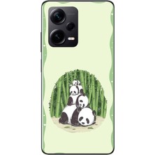 Le Balvo Redmi Note 12 Pro Plus Uyumlu Panda Ailesi Baskılı Silikon Kılıf