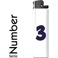 Bar-Pack Number Serisi Tasarım Çakmak Minimal 3 Yazılı Çakmak