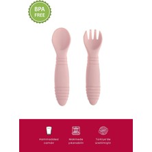Bebekevi Bpa Free Silikon Bebek Kaşık Çatal Seti Ergonomik Kaymaz Tutuş